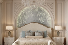 Classic French bedroom with fitted wardrobes