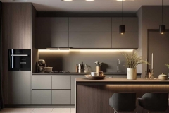 Handleless modern kitchen cabinets designed for Malta homes