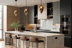 Modern kitchen island with marble worktop in Malta
