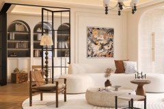 Custom bookcase designed for a modern Malta home