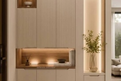 Modern white shoe cabinet with hidden storage in Malta