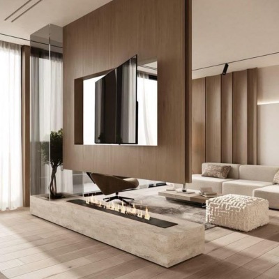 Floating rotating TV cabinet