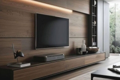 Wall-mounted TV unit with concealed cable management