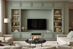 French-style TV unit with classic white cabinetry in Malta