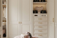 French-style fitted wardrobe with classic white panel doors