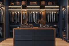 Modern cloakroom with built-in coat and shoe storage in Malta