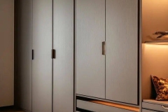 Modern wardrobe with integrated LED strip lighting in Malta